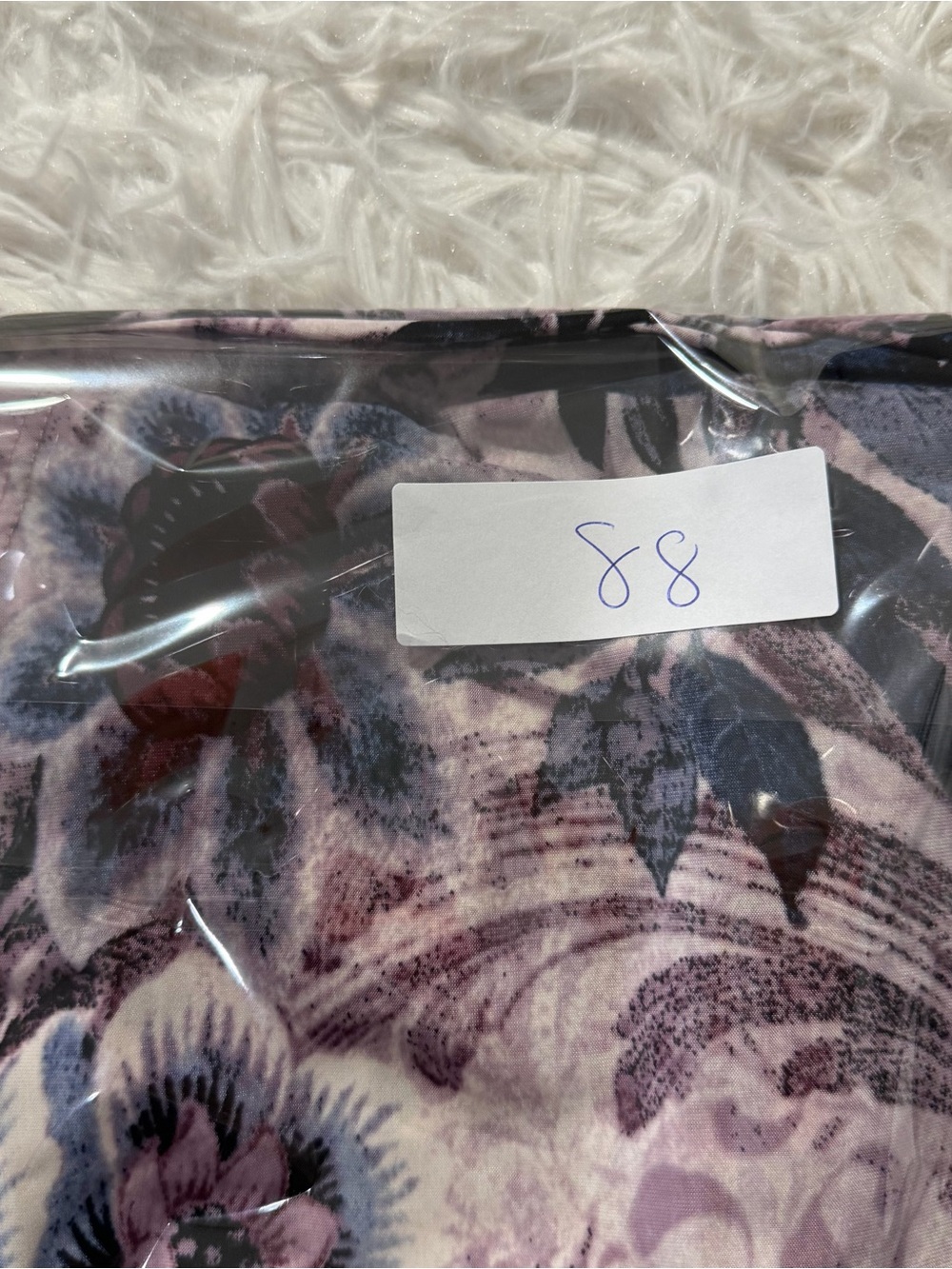 Cocomo Womens 3/4 Sleeve Floral Top Size 3X Purple Blue Office Career Stretch - Picture 8 of 8